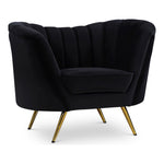 Margo Velvet Upholstered Chair in Black