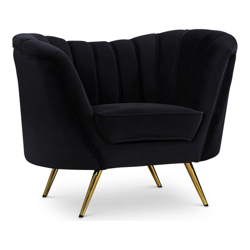 Margo Velvet Upholstered Chair in Black