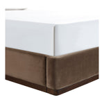 Rava Velvet Upholstered Queen Bed in Brown / Beige