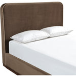 Rava Velvet Upholstered Queen Bed in Brown / Beige
