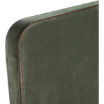 Rava Velvet Upholstered Queen Bed in Green / Brown