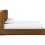 Rava Velvet Upholstered Queen Bed in Saddle / Brown