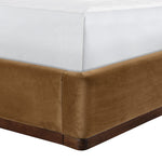 Rava Velvet Upholstered Queen Bed in Saddle / Brown