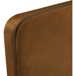 Rava Velvet Upholstered Queen Bed in Saddle / Brown