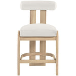 Arienzo Velvet Performance Fabric Upholstered Counter Stool in Cream