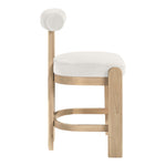 Arienzo Velvet Performance Fabric Upholstered Counter Stool in Cream
