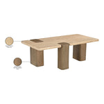 Ravenna Genuine Travertine and Oak Wood Coffee Table in Natural