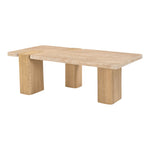 Ravenna Genuine Travertine and Oak Wood Coffee Table in Natural