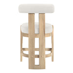 Arienzo Velvet Performance Fabric Upholstered Counter Stool in Cream