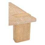 Ravenna Genuine Travertine and Oak Wood Coffee Table in Natural