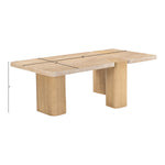 Ravenna Genuine Travertine and Oak Wood Coffee Table in Natural