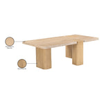Ravenna Genuine Travertine and Oak Wood Coffee Table in Natural