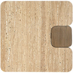 Ravenna Genuine Travertine and Oak Wood End / Side Table in Natural