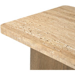 Ravenna Genuine Travertine and Oak Wood End / Side Table in Natural