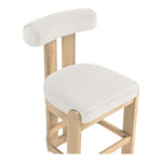 Arienzo Velvet Performance Fabric Upholstered Counter Stool in Cream