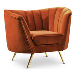 Margo Velvet Upholstered Chair in Cognac