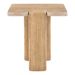 Ravenna Genuine Travertine and Oak Wood End / Side Table in Natural