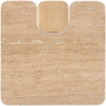Ravenna Genuine Travertine and Oak Wood End / Side Table in Natural