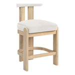 Arienzo Velvet Performance Fabric Upholstered Counter Stool in Cream
