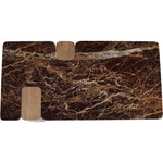 Ravenna Genuine Marble Top And Oak Wood Base Coffee Table in Burgundy