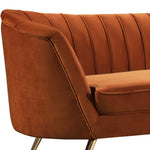 Margo Velvet Upholstered Chair in Cognac