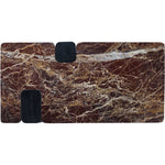 Ravenna Genuine Marble Top And Oak Wood Base Coffee Table in Burgundy
