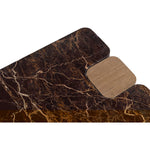 Ravenna Genuine Marble Top And Oak Wood Base End / Side Table in Burgundy