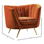 Margo Velvet Upholstered Chair in Cognac