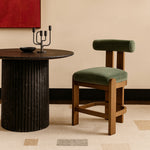 Arienzo Velvet Performance Fabric Upholstered Counter Stool in Green