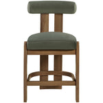 Arienzo Velvet Performance Fabric Upholstered Counter Stool in Green