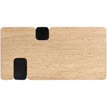 Ravenna Genuine Travertine Top And Oak Wood Base Coffee Table in Natural