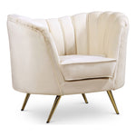 Margo Velvet Upholstered Chair in Cream