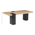 Ravenna Genuine Travertine Top And Oak Wood Base Coffee Table in Natural
