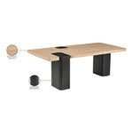 Ravenna Genuine Travertine Top And Oak Wood Base Coffee Table in Natural