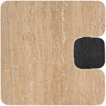 Ravenna Genuine Travertine Top And Oak Wood Base End / Side Table in Natural