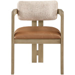 Ravina Vegan Leather and Linen Textured Fabric Upholstered Dining Chair in Cognac