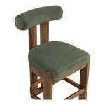 Arienzo Velvet Performance Fabric Upholstered Counter Stool in Green