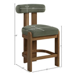Arienzo Velvet Performance Fabric Upholstered Counter Stool in Green