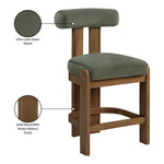 Arienzo Velvet Performance Fabric Upholstered Counter Stool in Green