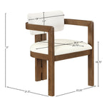Ravina Vegan Leather and Linen Textured Fabric Upholstered Dining Chair in Cream