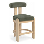 Arienzo Velvet Performance Fabric Upholstered Counter Stool in Green