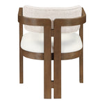Ravina Vegan Leather and Linen Textured Fabric Upholstered Dining Chair in Beige