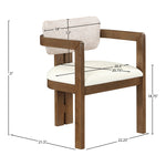 Ravina Vegan Leather and Linen Textured Fabric Upholstered Dining Chair in Beige