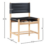 Rawlins Vegan Leather Upholstered Dining Chair in Black