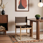 Rawlins Vegan Leather Upholstered Dining Chair in Brown