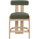 Arienzo Velvet Performance Fabric Upholstered Counter Stool in Green