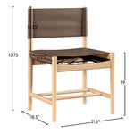 Rawlins Vegan Leather Upholstered Dining Chair in Brown