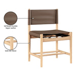 Rawlins Vegan Leather Upholstered Dining Chair in Brown