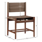 Rawlins Vegan Leather Upholstered Dining Chair in Brown