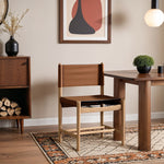 Rawlins Vegan Leather Upholstered Dining Chair in Cognac